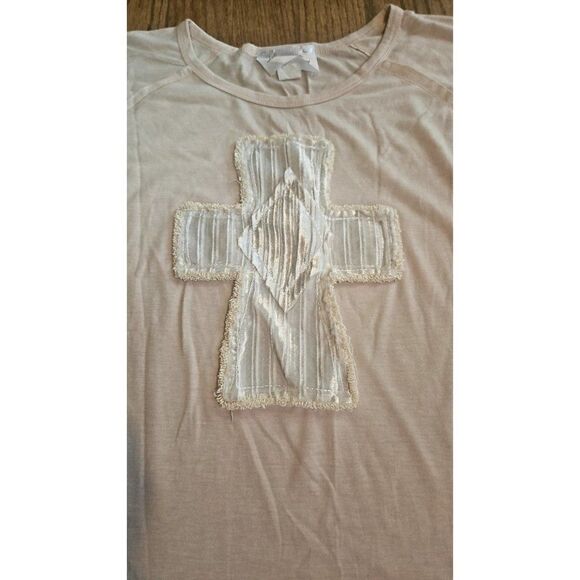 Last Petal Linens Cross Ruffled Top Women's Size Medium - Picture 3 of 5